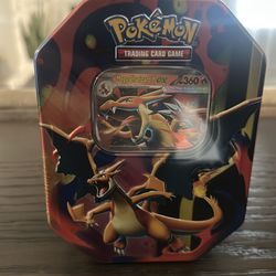 Pokemon Mega Charizard ex Factory Sealed Tin Box - Charizard Y - 4 Booster Packs