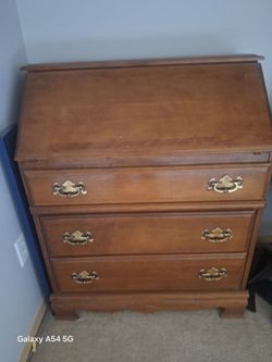 Wood cabinet desk