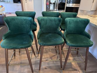 100$ EACH - Very Well Kept High Chair-bar Stools- Velvet