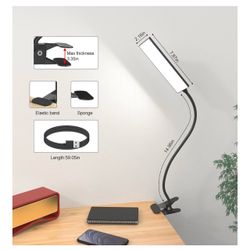 LED Clip-On Desk Lamp with Flexible Gooseneck