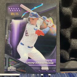 Pete Crow Armstrong 2026 Topps Chrome Black Purple/75 Chicago Cubs