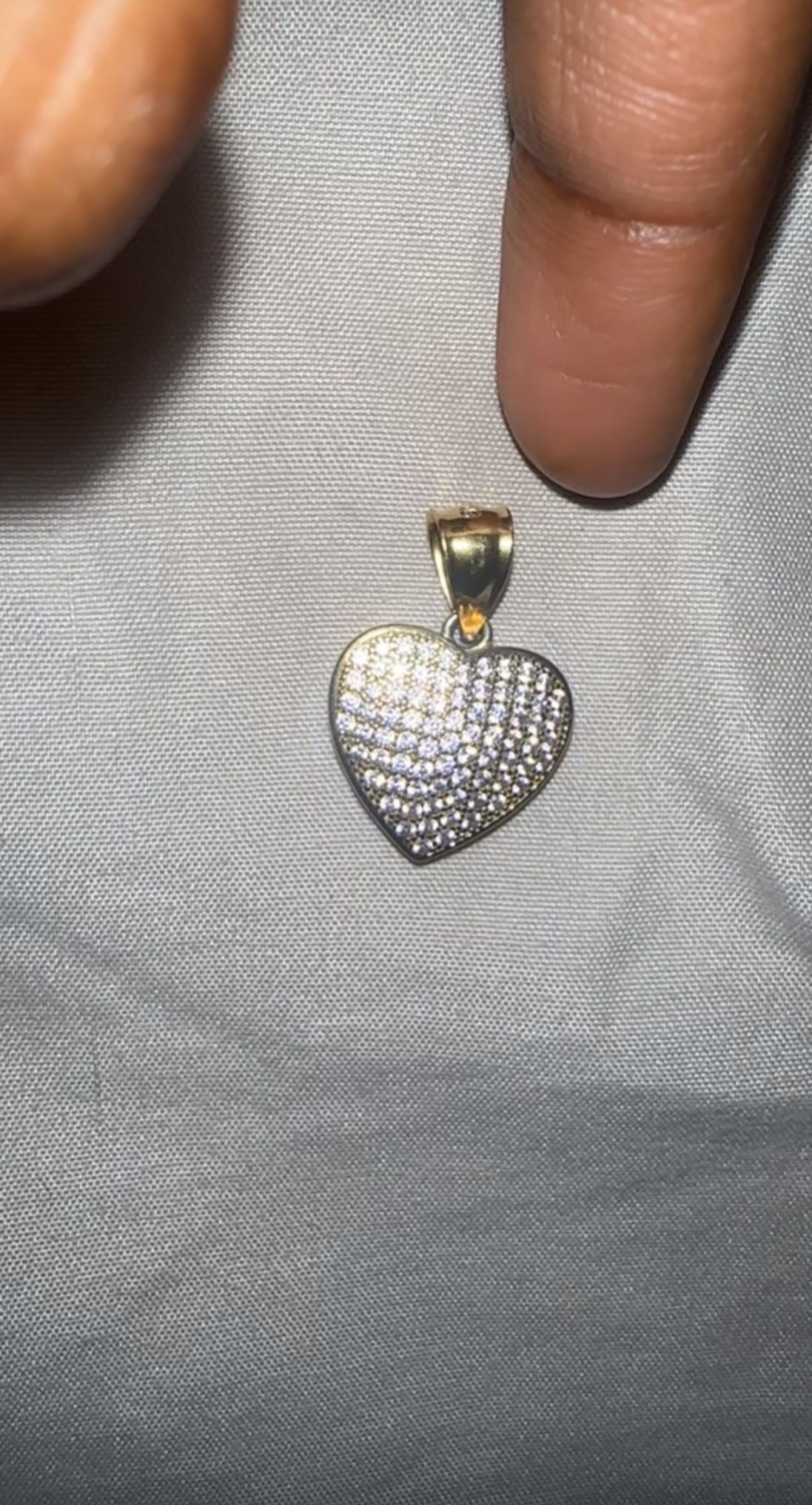 Heart Shape 10kg Chain Charm With Diamonds