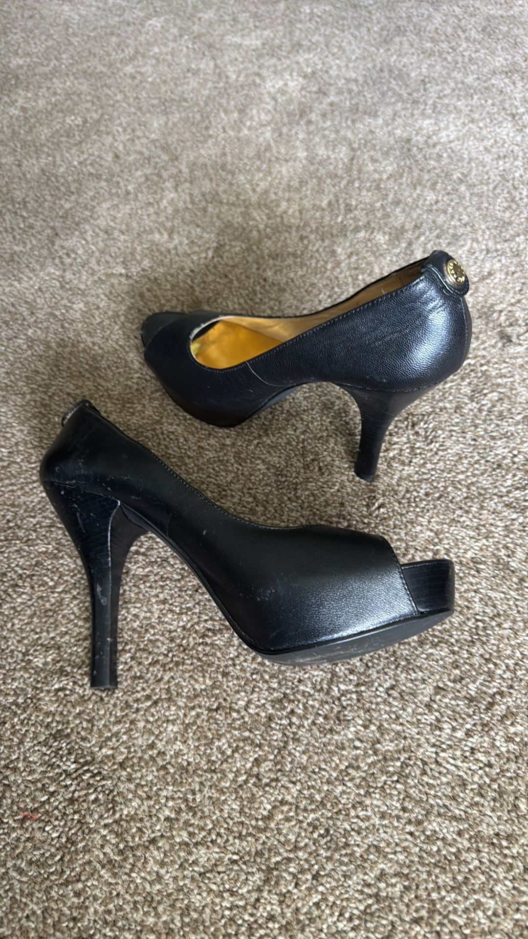 Michael Kors black Peep Toe Heels size 9