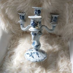 'BLUE DANUBE' CANDELABRA VINTAGE IN EXCELLENT CONDITION AND ONE OF A KIND