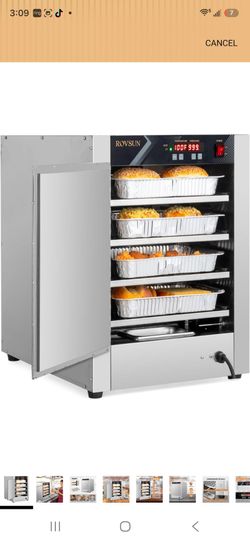 ROVSUN Hot Box Food Warmer Pizza Warmer w/Water Tray Removable Shelves, Hot Holding Cabinet Pretzel Warmer Commercial Electric Food Warmer Countertop 