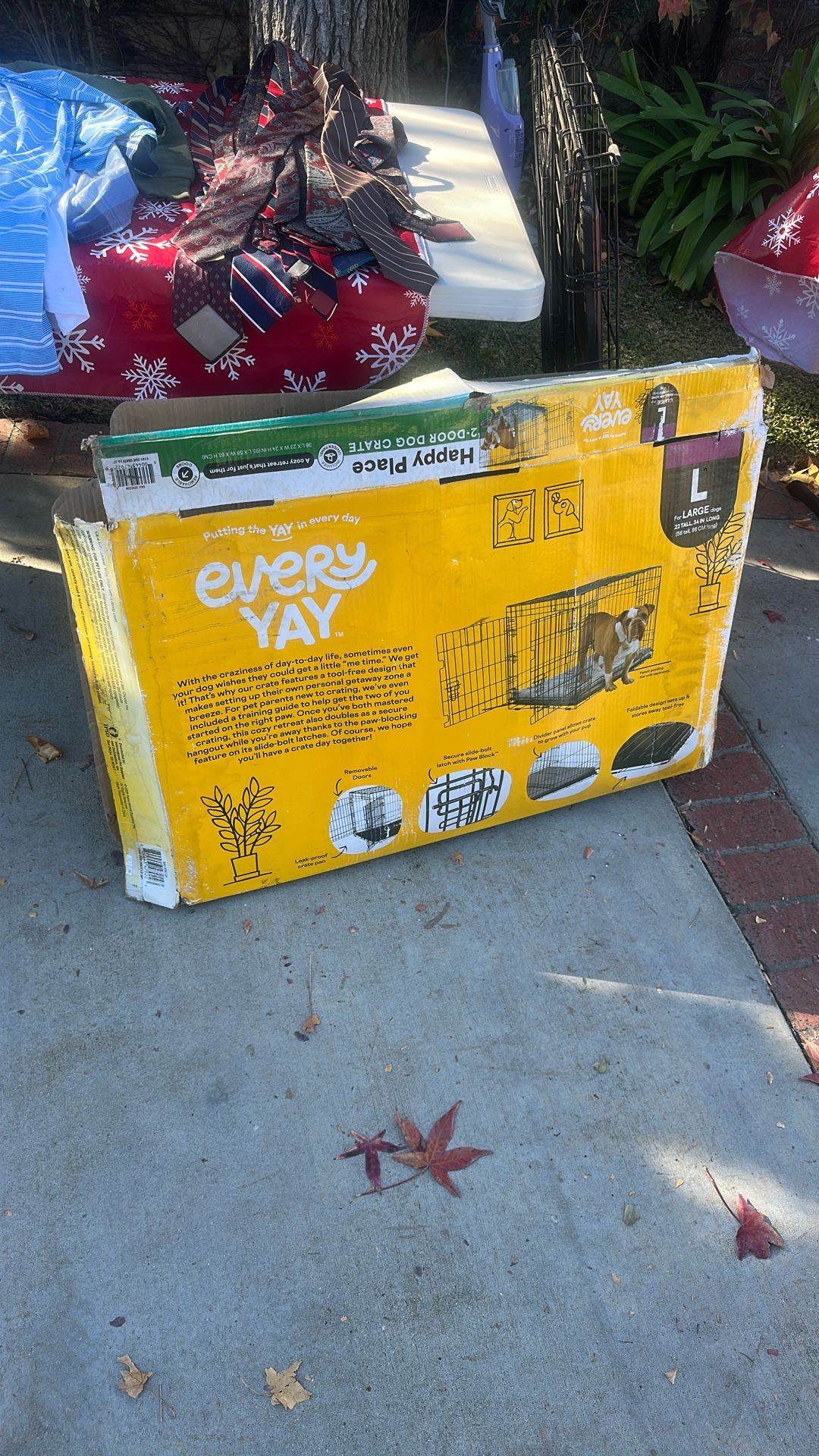 EVERY YAY Happy Place Two Door Dog Crate