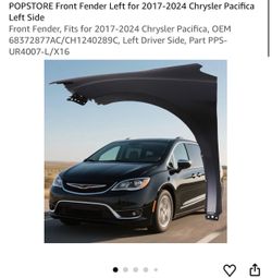 Front Fender, Fits for 2017-2024 Chrysler Pacifica
