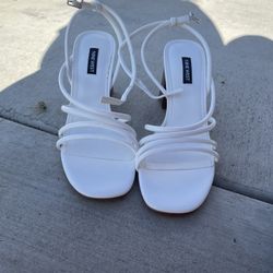 White Nine West Heels