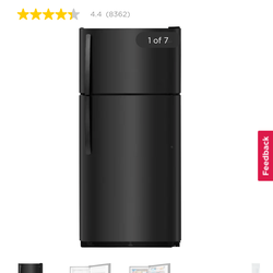 Frigidaire 18cu ft top freezer black refrigerator