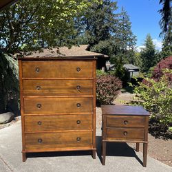 Tall Boy Dresser and Bedside Table