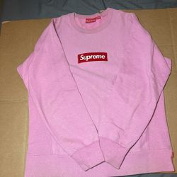 Supreme Box Log Crewneck Pink FW15 