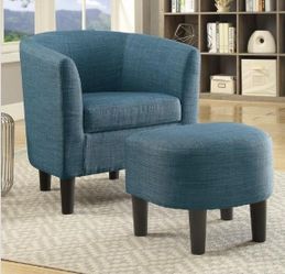 New Blue Chair with Ottoman