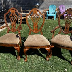 Vintage Dining Chairs Wood Captain’s Chair Universal Furniture LTD  Set of 3