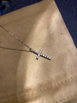 Cross and Moissanite necklace