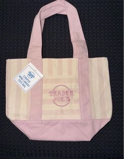 Pink trader joes mini tote