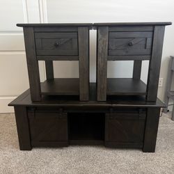 Coffee table and two end tables