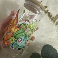 Crystal Glass Style Pokemon 16oz
