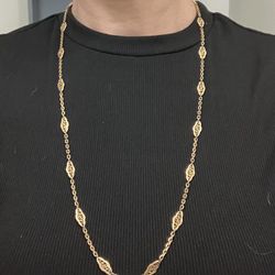 Gold plated necklace, chain with clasp