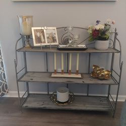 Wrought Iron And Wood Sofa Table