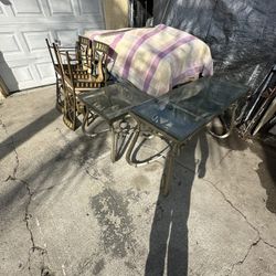 Metal Table & Metal Chairs