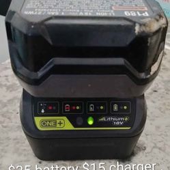 Ryobi One+ $50 For Both 18v Fully Charged Battrry And Charger 
