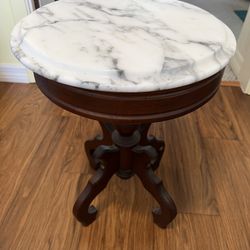 Solid Wood Marble Top Pedestal Table