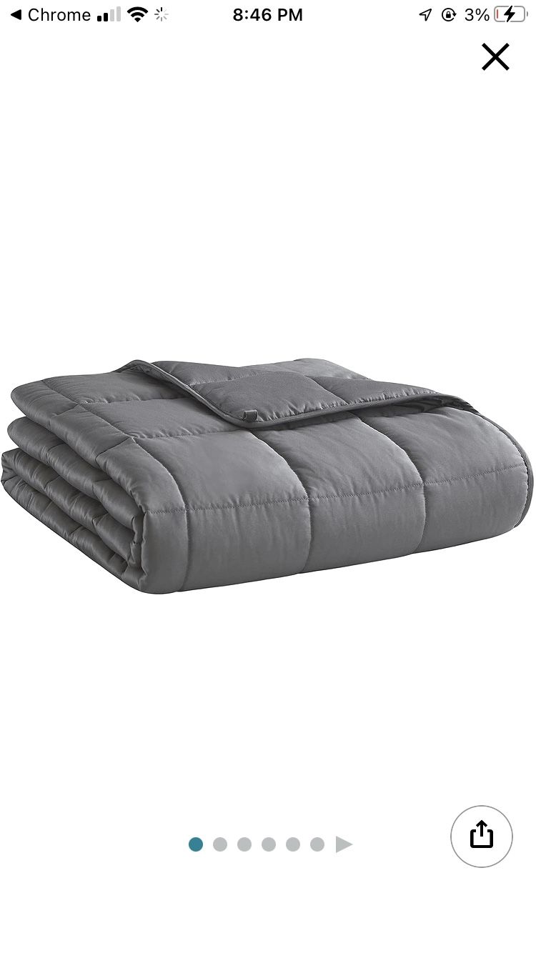 25 Lbs Pounds Weighted Heavy Blanket Gray 