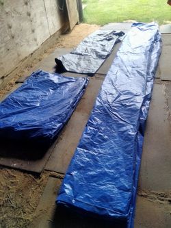 Black Blue Construction General Use Tarps Lonas de Construcción