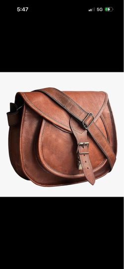 Satchel & Fable Leather Messenger Bag New Handmade Brown Crossbody Vintage Boho