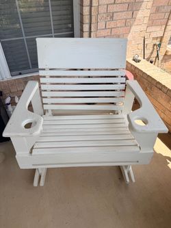 White Wooden Rocking Chair with Cushion 3 pieces