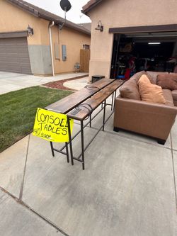 Industrial Wood and Metal Console Table