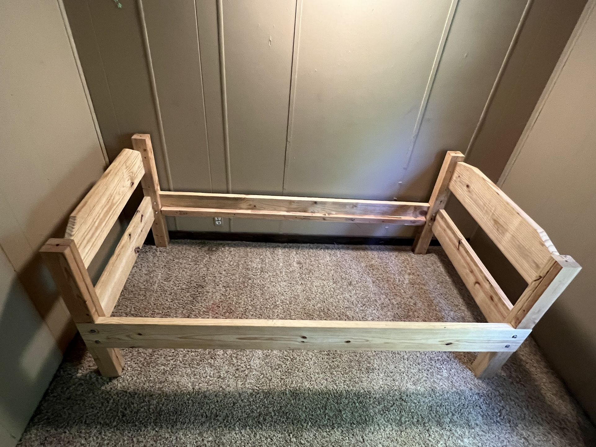 Twin Size Bed Frame Heavy Duty Wood