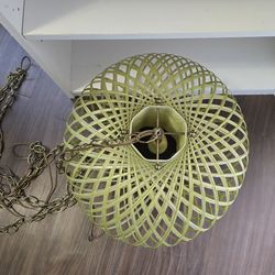 Vintage MCM 1960s RARE spaghetti Tiki ufo saucer swag lamp