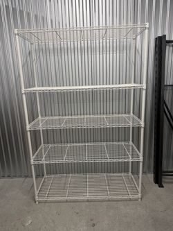 Almost new 78” white heavy duty garage shelving unit