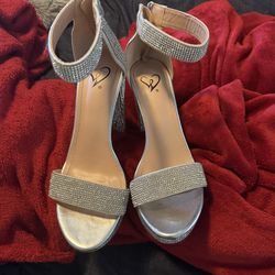Silver diamond heels