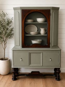 Professionally refinished Jacobean hutch