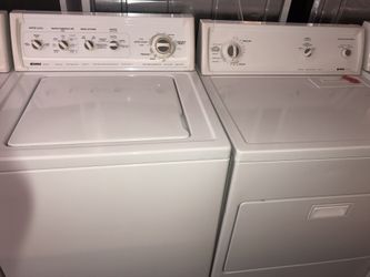 Used kenmore washer and dryer set. 1 year warranty