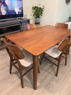 Wooden  dining table with chairs
