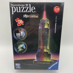 Ravensburger Empire State Building Night Edition 3D Puzzle, 216 Pieces - New Sealed 
