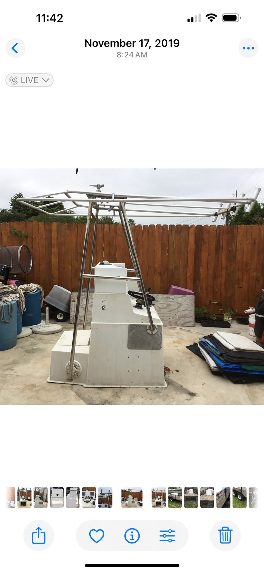 Tee Top 5’ By 7’ 4 Rod Holders , 2-Outrigger , Antenna And GPS Mounts