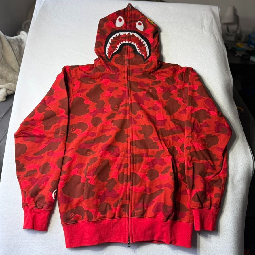 Bape Shark Hoodie Red Large