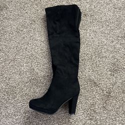 Women’s Black Suede Over The Knee Stiletto Boots