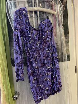 Short Purple Beaded Dress