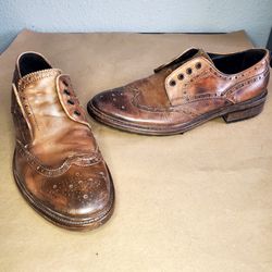 Brooks Brothers Brown Shell Corduvan Wing Tip Oxford Men's Size 9D Shoe