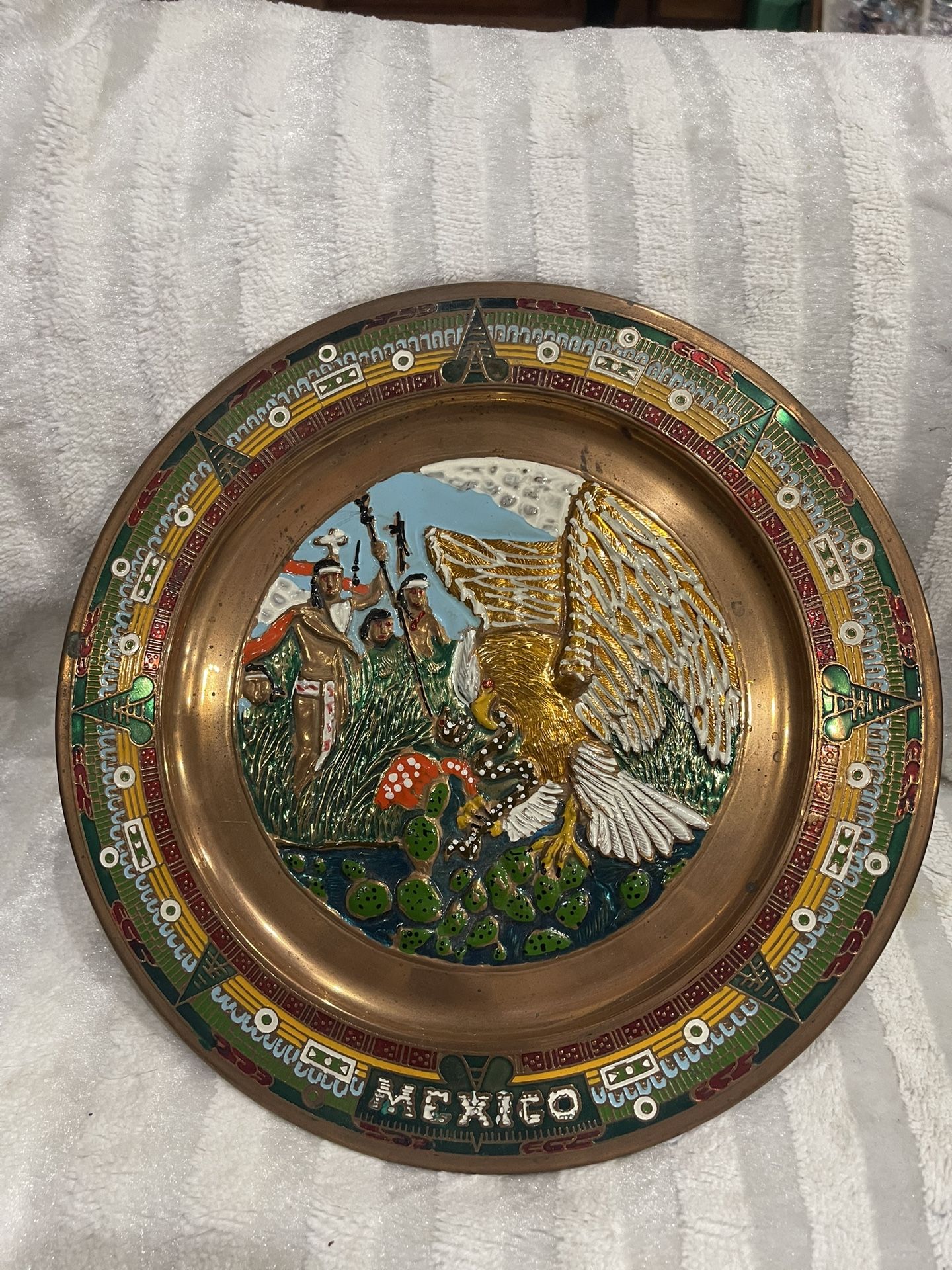 Vintage Copper Mexico Plate