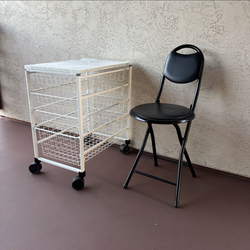 One New Narrow Rolling Storage Unit Elfa Cart