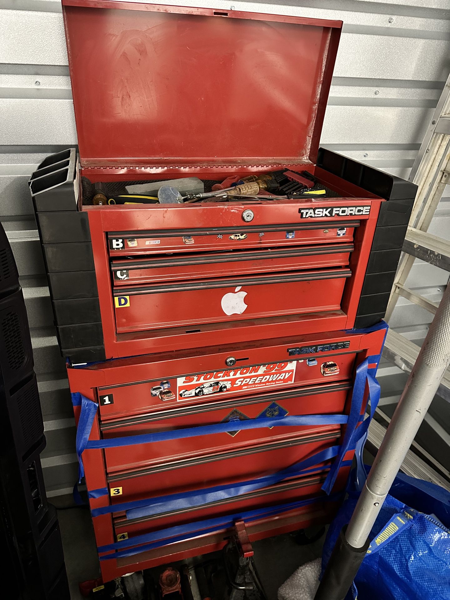 Used As-is Task Force Toolbox w/ 200+ Assorted Tools 