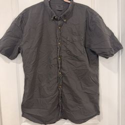 Men’s Vans XL Ash Gray Short Sleeve Button Down