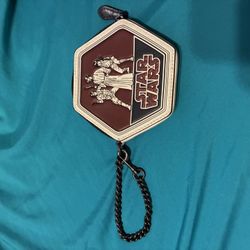 STAR WARS X COACH COIN CASE WITH LEIA, HAN & LUKE TRIO