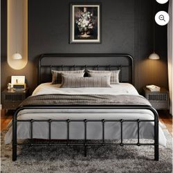 🛏️ BLACK METAL QUEEN BED FRAME – $75 🛏️